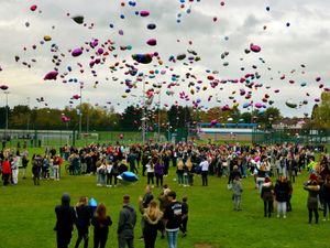 Supporting image for story: Watch: Balloons released in memory of Kingswinford crash victims