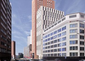Visualisation of proposed Birmingham tower (middle building). Picture taken from design document prepared by Glancy Nicholls Architects on behalf of Landmark Properties