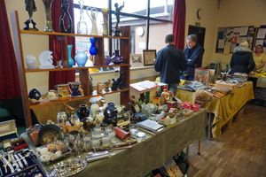 Lots of interesting bargains on Mary's stall.
