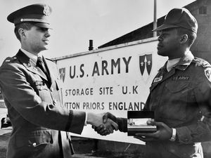 Supporting image for story: Changing of the guard at US Army base