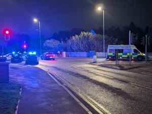 Police were seen diverting traffic away from the crash tonight