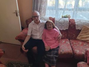 Patrick Naughton with his birth mother at her home in Co Galway