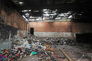 The damage at the unit in Cross Street North