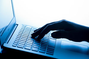 A person using a laptop
