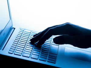 A person using a laptop