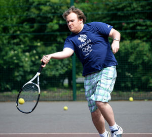 Express & Star reporter Jack Averty gets stuck in at a Tennis for Free session