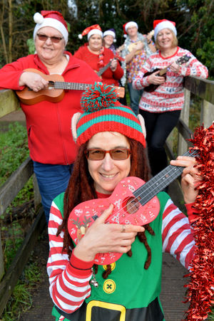 Pictured front is Julie Gorman with the team