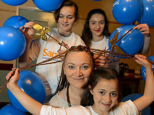 Supporting image for story: Video: Telford's Karen loses locks for charity