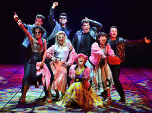 The cast of Grease at Birmingham Hippodrome. Photos by: Paul Coltas