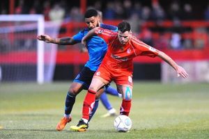 Jordan Sinnott in action for Alfreton Town against AFC Telford in 2018