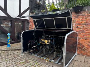 Seven cycle pods have been installed in Shrewsbury's town centre with plans to introduce more later this summer. People can subscribe to a space in one of the Cycle pods for £5 a month, or use the Cycle pod at the Market Hall on a pay as you go basis for £2 per day.