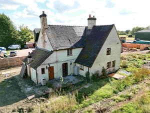A rear view of the property