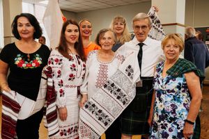 Ukrainian dancers and Scottish Dancers.