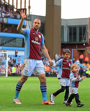 Waving farewell to the fans at the end of a disappointing season for Villa