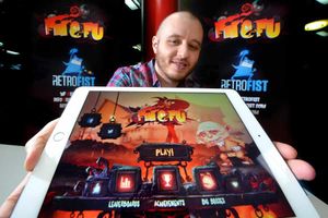 Big potential – games designer John Kearney, from Tettenhall, with his latest game creation called 'Fire Fu'