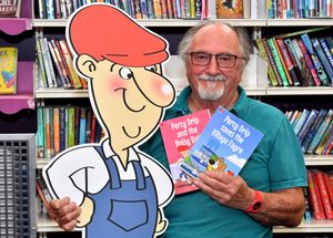 Author Chris Warsop, who writes the Percy Drip children's books was at Cannock Library