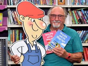 Supporting image for story: Prizes and books handed out to 40 children as popular author visits Cannock Library as part of 2025 Summer Reading Challenge