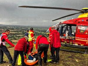 Supporting image for story: Pictures show helicopter rescue for hiker injured on Shropshire hill