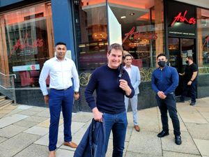 Tom Cruise pictured outside Asha's restaurant in Birmingham