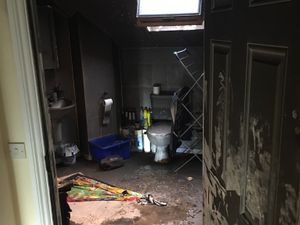 Supporting image for story: Bathroom destroyed as candle left overnight in Stafford