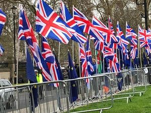 Supporting image for story: Brexit supporters take Union flags to Westminster at 6am