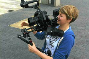 Sophie Piggott making the documentary