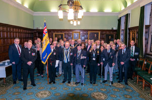 Members of Royal British Legion Stafford Branch with Stafford Borough Councillors and council chief executive Tiim Clegg. Photo: Paul Milgate-Scarrott