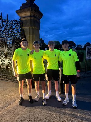 Students taking on the first leg at 4am.