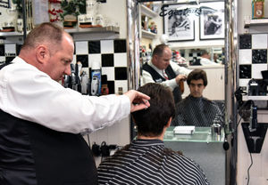 Barber Robert Wilkes at Egerton’s in Shifnal
