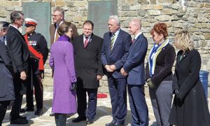 Princess Anne talks to attendees