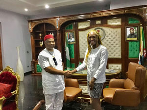 Councillor Hibbert with State Governor Hope Uzodinma on the day she was appointed as special advisor