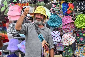 Mr Eirout from Camden provided the bucket hats at Shrewsbury Folk Festival