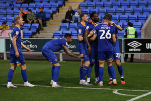 Chey Dunkley celebrates Salop's second of the game (AMA)