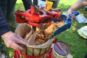 Willey Village Hall , near Broseley, and the annual Apple Press day where people can bring there apples to be turned into juice.
