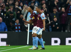 Aston Villa's Youri Tielemans celebrates scoring their side's first goal