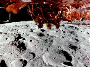 Supporting image for story: Private lunar lander touches down on moon
