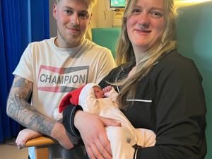 Supporting image for story: 'She just didn't want to miss it!' We meet new Shrewsbury mum and dad 'over the moon' as daughter born on Christmas Day