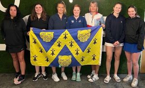 The Shropshire women’s team face the camera at last year’s LTA Winter County Cup, when they finished second in their group