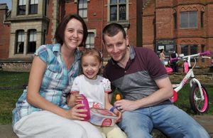Lisa and Nathan Hadley with daughter Alyssa at Haden Hill House Museum