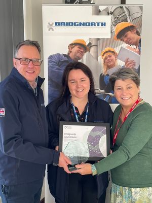 Adrian Musgrave, Abbey Deane (Bridgnorth Aluminium) and Sonia Roberts (Shropshire Community Foundation)