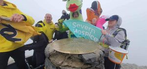 Dana Power as 'Puff the Dragon' along with the rest of the fancy dress climbers on Sunday 