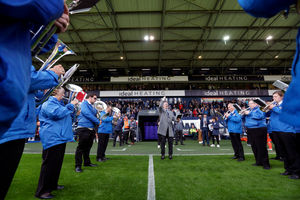 The Black Country Brass Band perform ahead of kick-off. (Photo by Adam Fradgley/West Bromwich Albion FC via Getty Images)