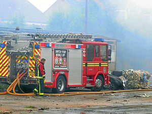 Supporting image for story: Firefighters continue to tame blaze-hit Tipton factory unit