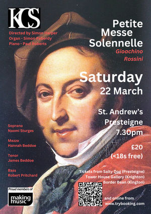 Kington Choral Society will be performing Rossini’s Petite Messe Solennelle at a Presteigne church later this month