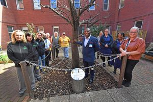 Walsall Manor  hospital memorial garden is set for a transformation complete with a new wildflower meadow. Pictured centre, Martin Levermore MBE.
