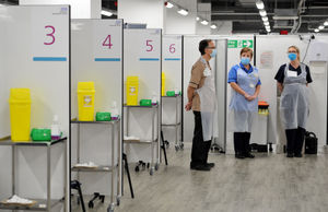 Former TJ Hughes store in the Saddlers Centre, Walsall, is transformed into a covid vaccination centre
