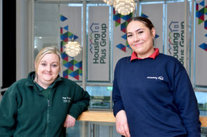Housing Plus Group apprentices Simone Hitchin and Rosie Eley