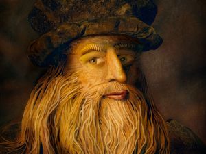 Supporting image for story: Leonardo da Vinci portrait recreated with Italian ingredients to mark new menu