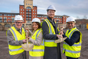 Work to start on the Smith Gate development. L-R: Richard Parker, West Midlands' Mayor, Maggie Grogan - Muse Midlands managing director, Councillor Chris Burden - cabinet member for city development, jobs and skills; and Basit Ali, Muse development director.