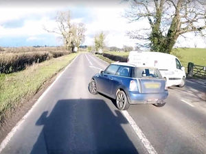 Supporting image for story: Watch: Dashcam footage captures Mini's near miss with van on Shropshire country road